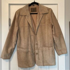 90s Tan Suede St. John's Bay 70s Inspired Oversized Blazer Jacket
